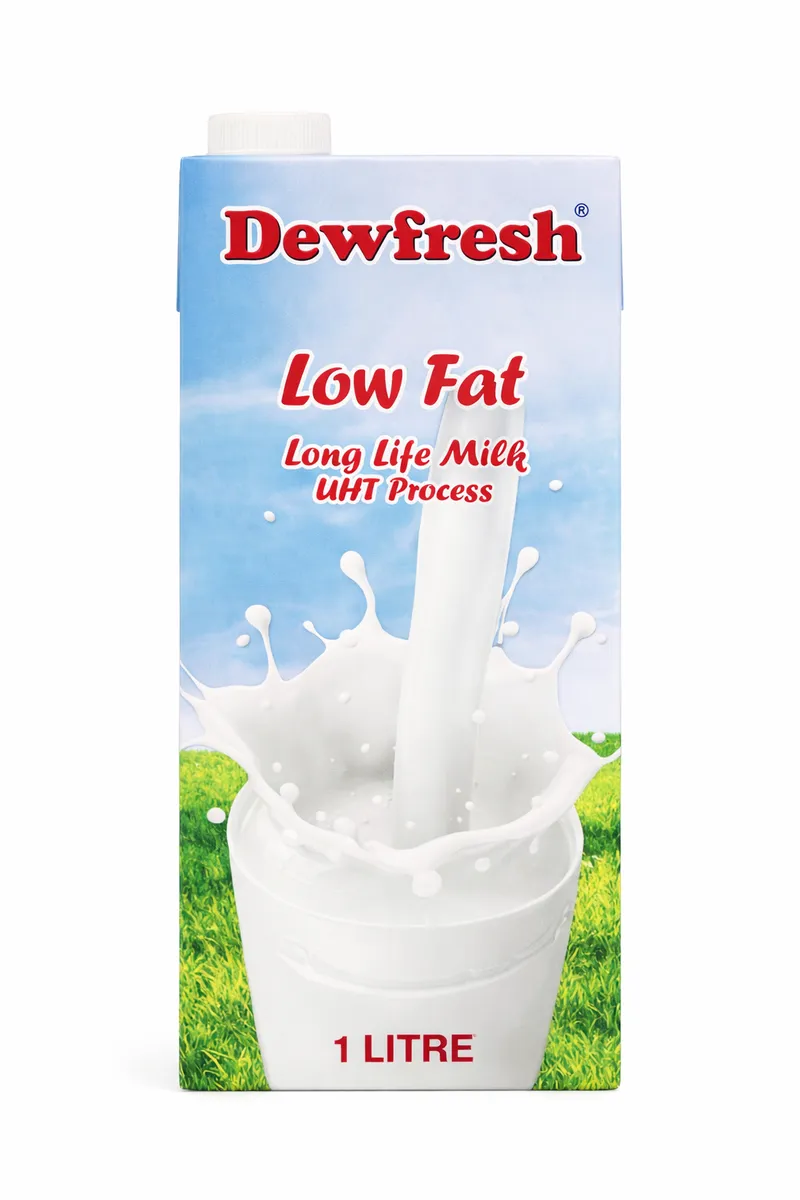 Dewfresh Low Fat Long Life Milk Carton (6 x 1 Litre) (UHT)