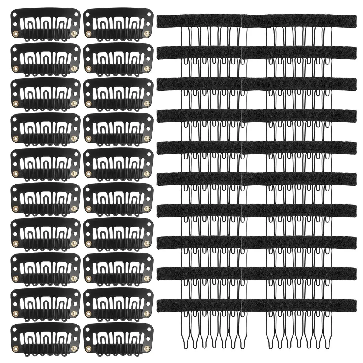 40 Wig Combs Wigs Clips for Hairpiece Making Wig Caps Comb Accessories