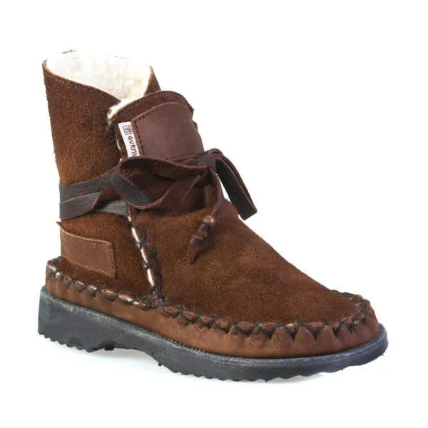 Gurmuki LADIES Sheepskin Wool Ankle Boots - Chocolate