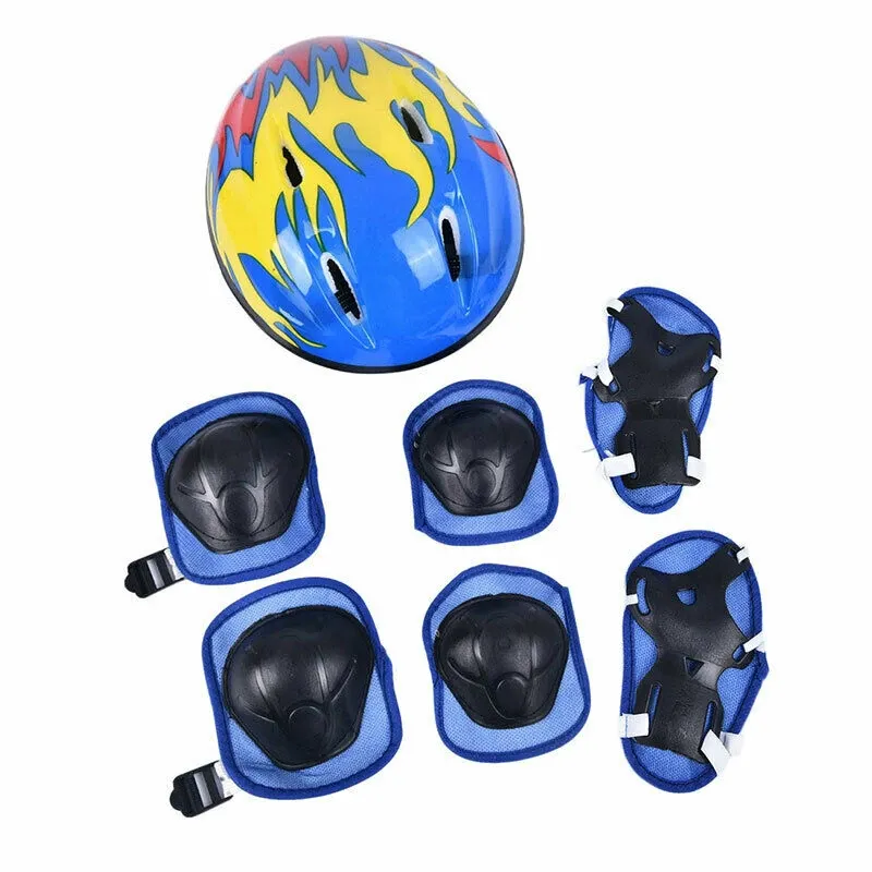 Kids Cycling Protective Gear Set - 7 Piece - Blue