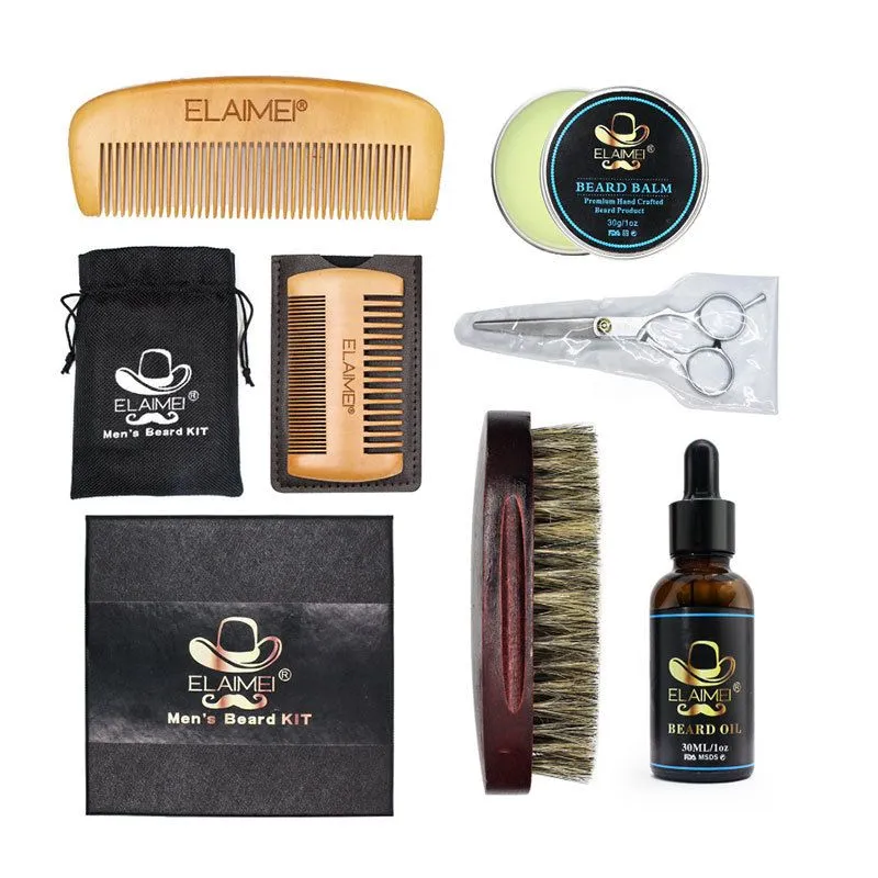 Elaimei High Quality - 6-in-1 Beard Care Kit Men's/Beard Repair Kit