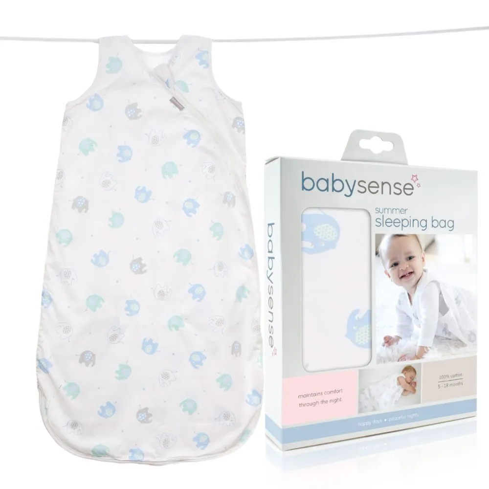 Baby Sense - Summer Sleeping Bag | 1 Tog, 5-18 Months - Blue