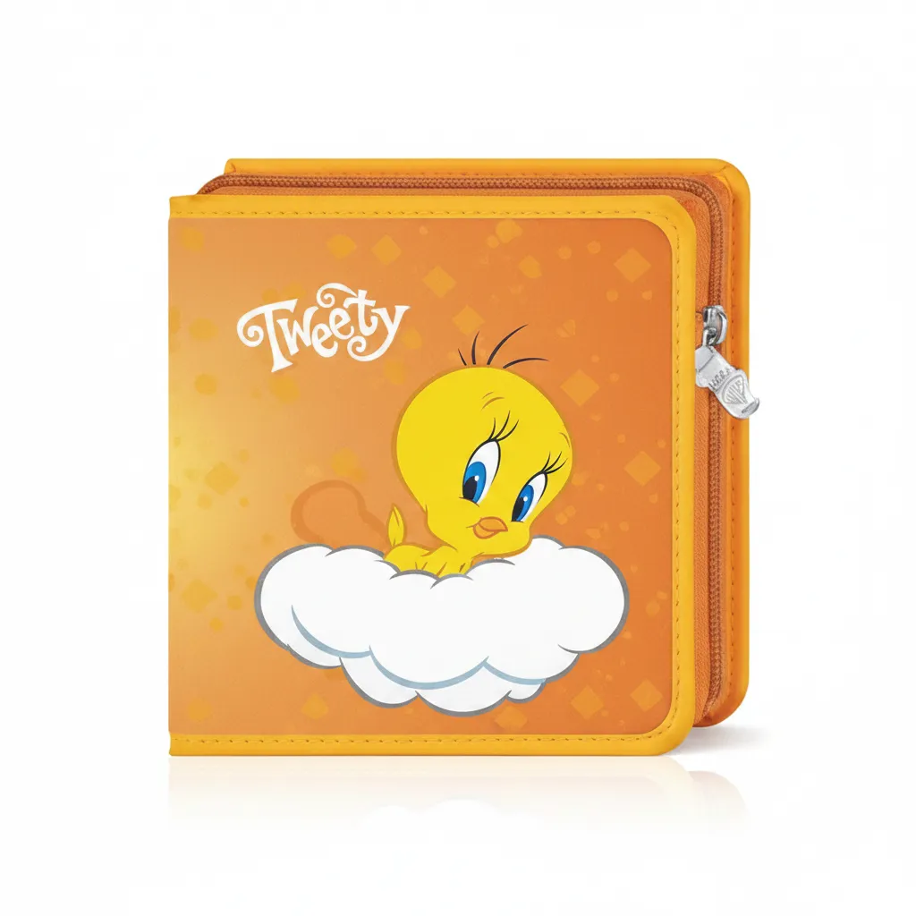 Tweety 40 Disc CD Wallet - Portable Orange Storage Solution