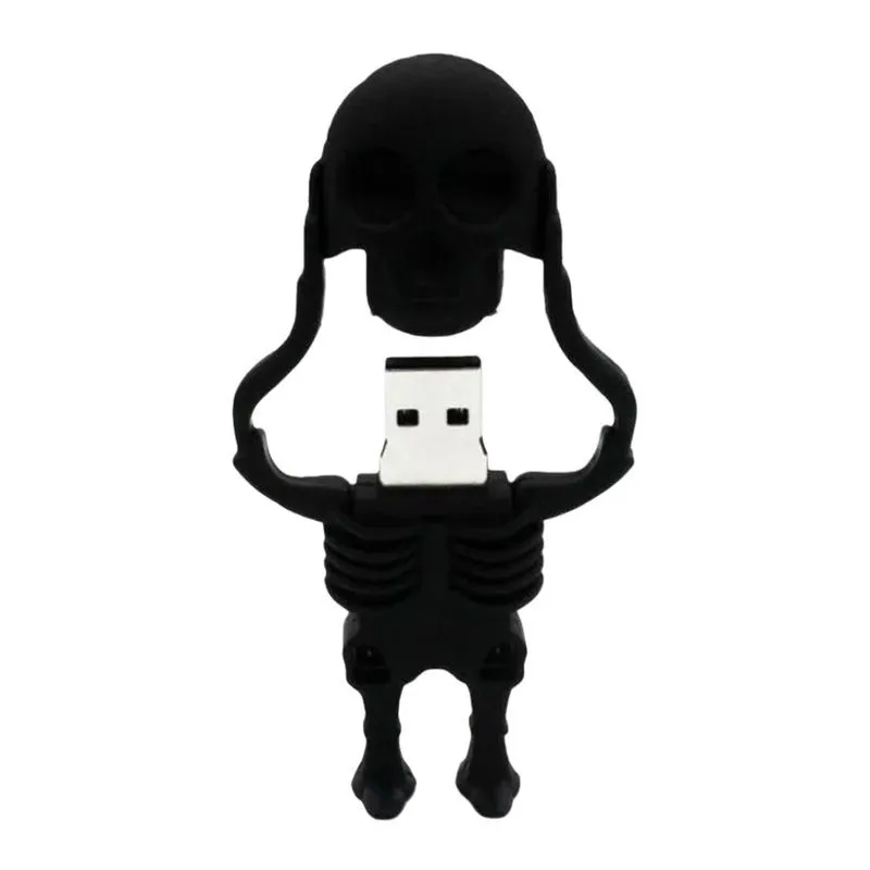 Creative Skull USB Flash Drive 64GB, Perfect Holiday Gift - Black