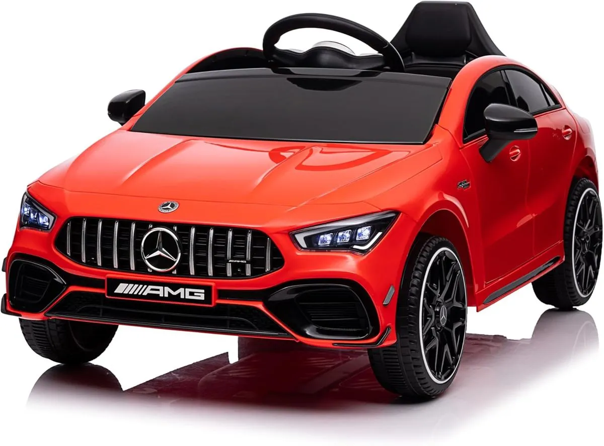 Ride-On Sports Car for Kids with Remote Control, Music & LED Lights (12V) - Red