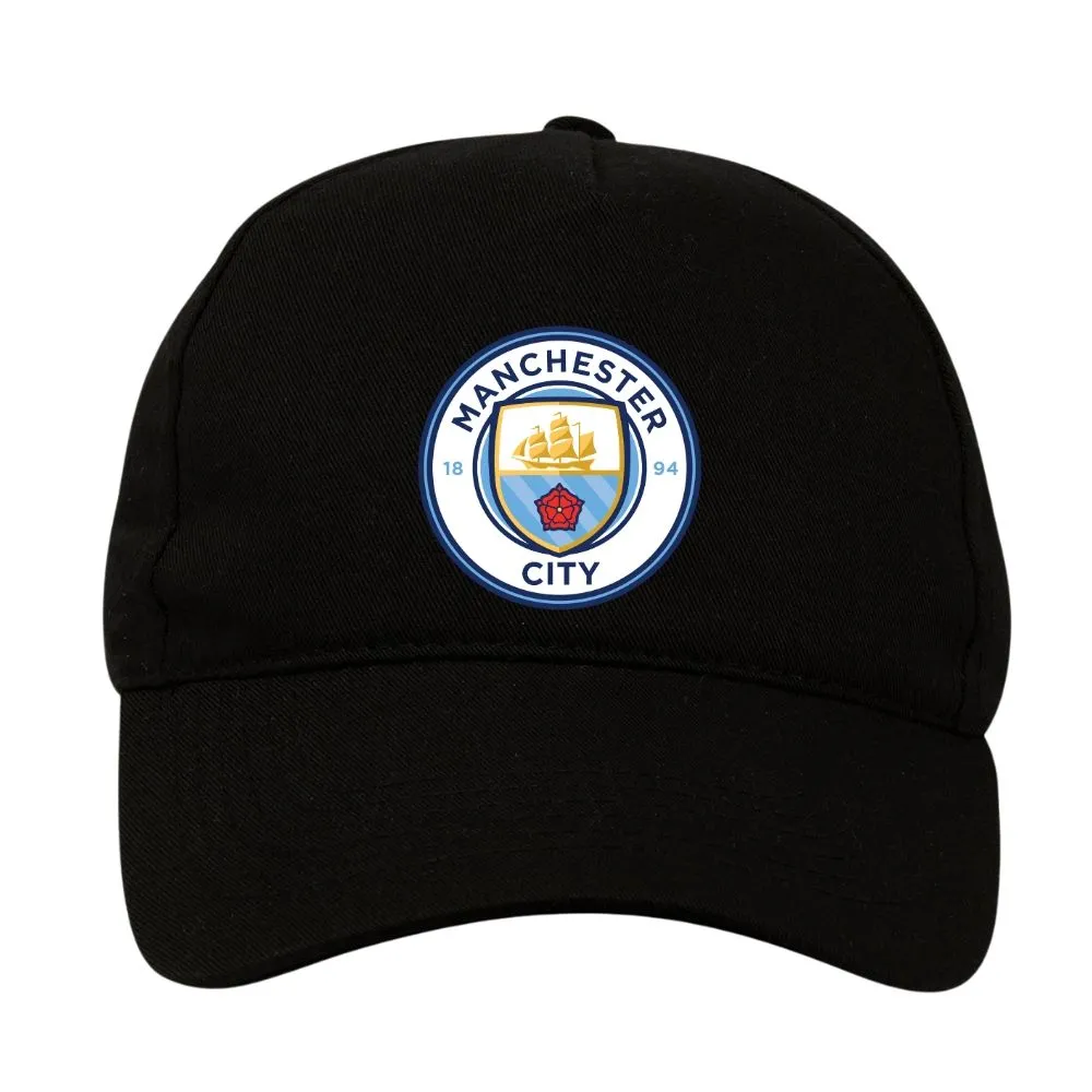 Man City Emblem 5 Panel Cap - Black