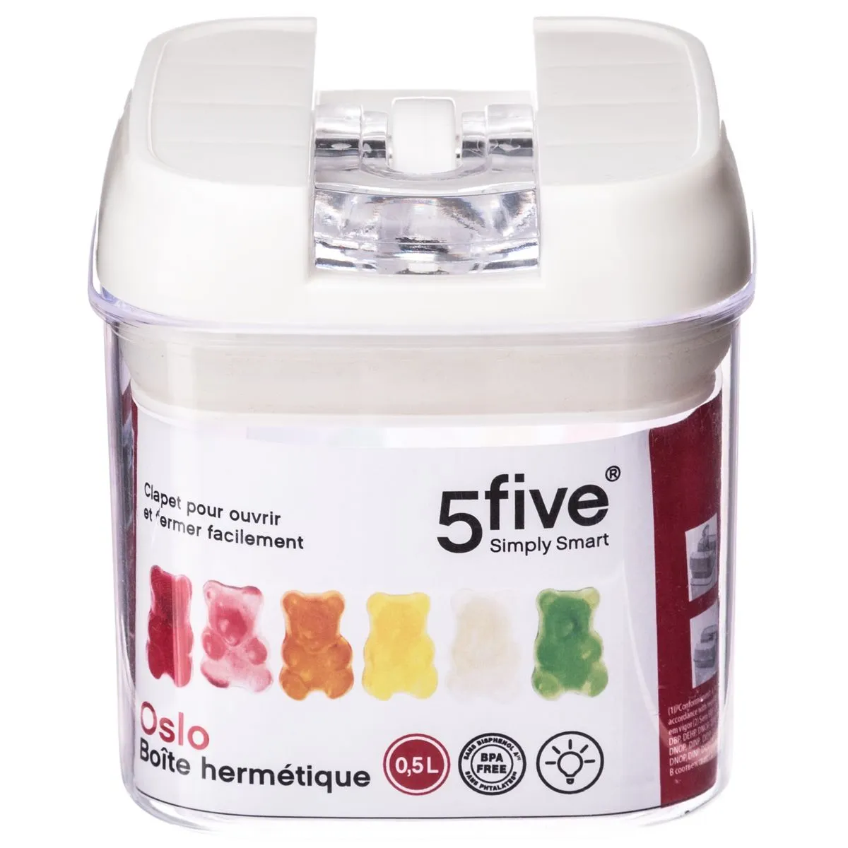 5Five Simply Square Smart Box -0.5L OSLO Storage Container