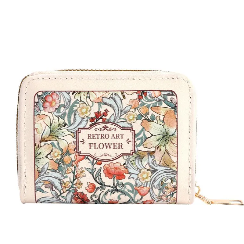 Women's small retro wallet with multiple card slots and large capacity