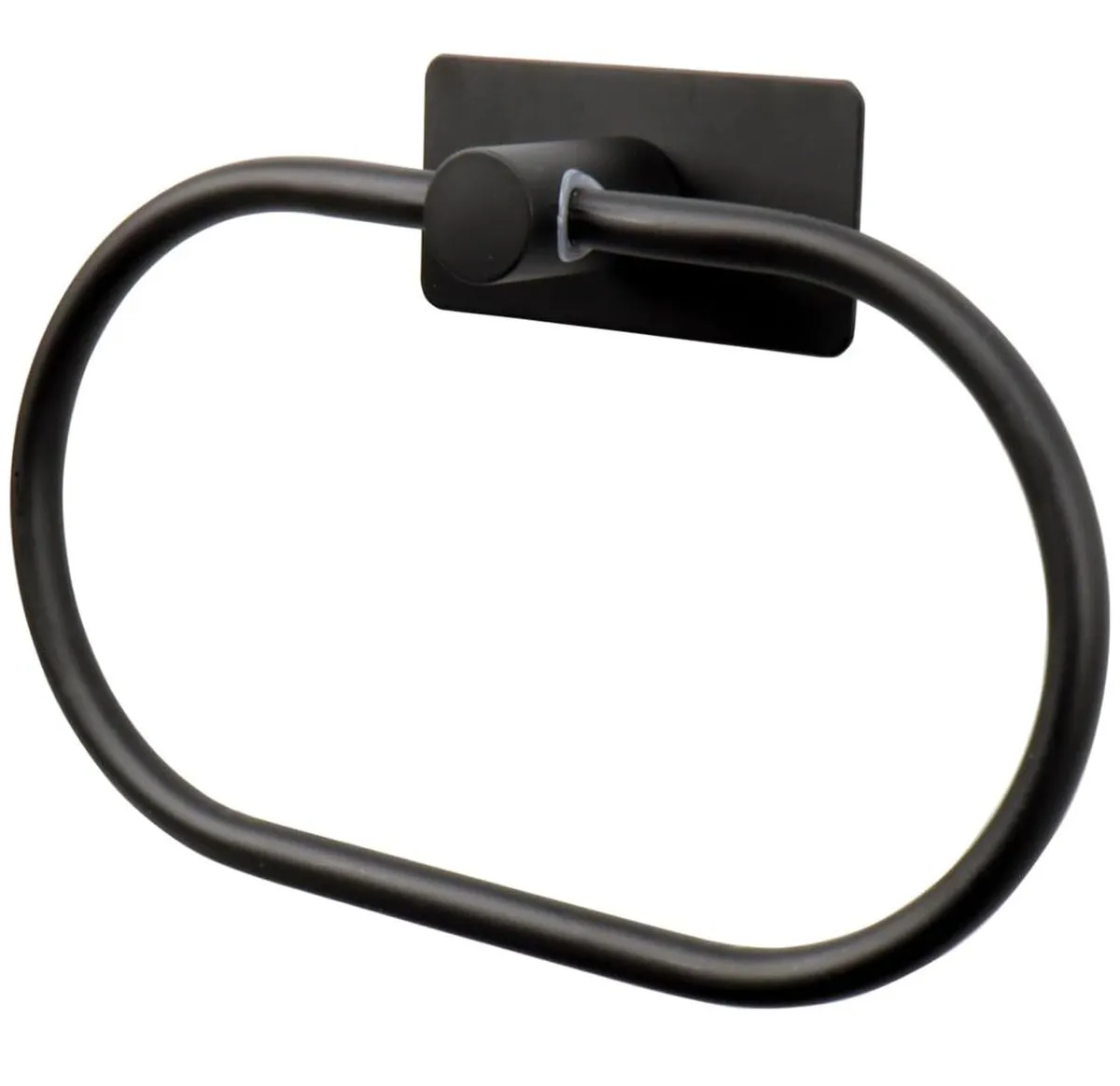 Towel Ring for Bathroom Wall, Stainless Steel Adhesive Hand Towel Holder - Black