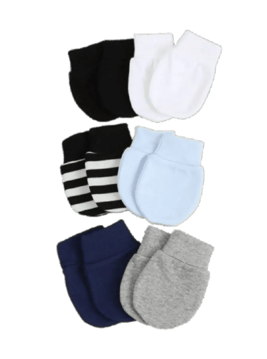 6 Pairs Newborn Anti-Scratch Mittens Set Soft Multi-Color Baby Gloves Pack