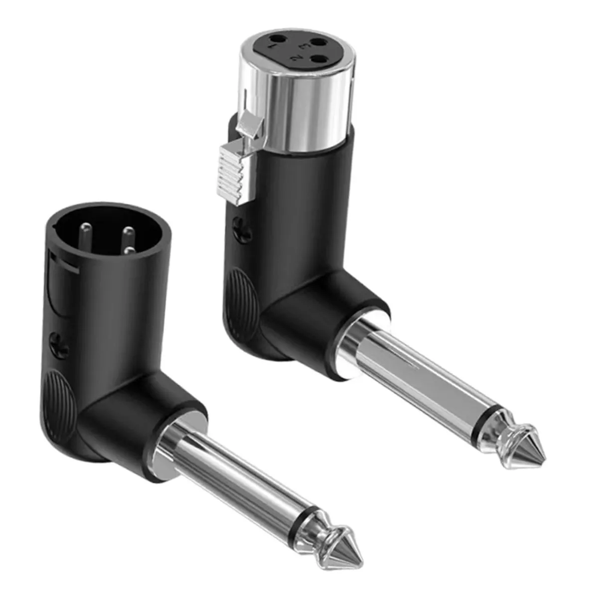 3 Pin XLR Female Male to 1/4"/6.35 mm Angle Adapter Sturdy for Studio Mixer