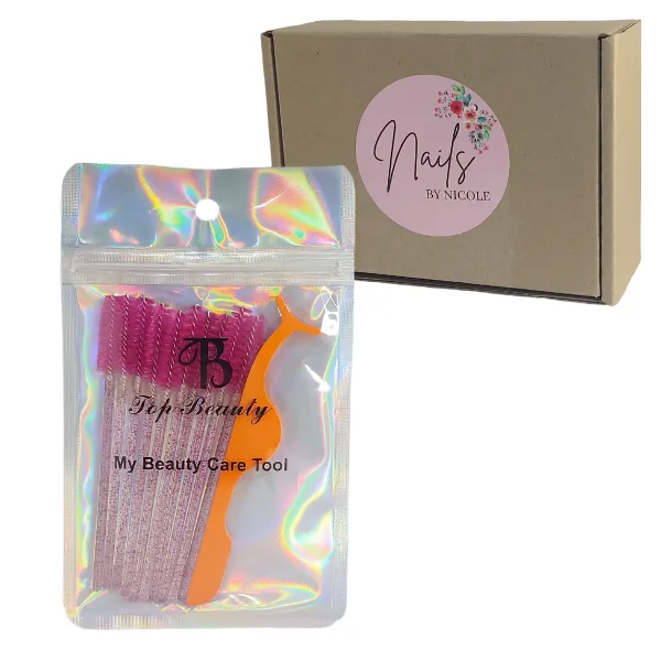 Eyelashes Applicator Tool with Mascara Wands - 11Piece - Pink
