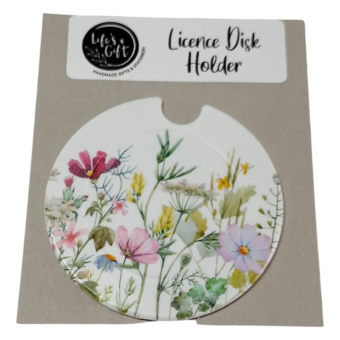 Soft on the eye Flowers Licence Disk Holder