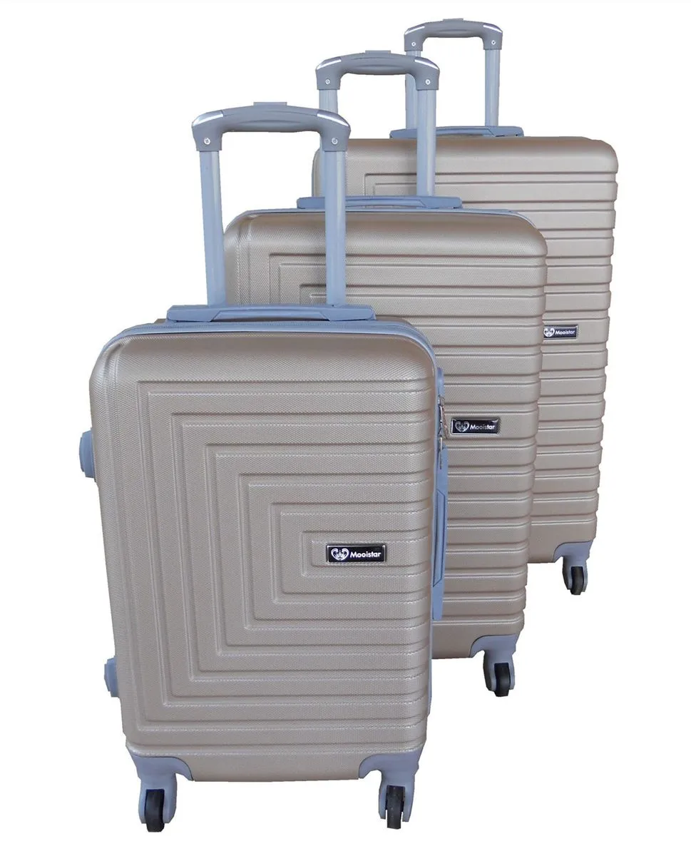 3 Piece Mooistar 28 inch Travel Luggage Suitcase Bag Set - Gold
