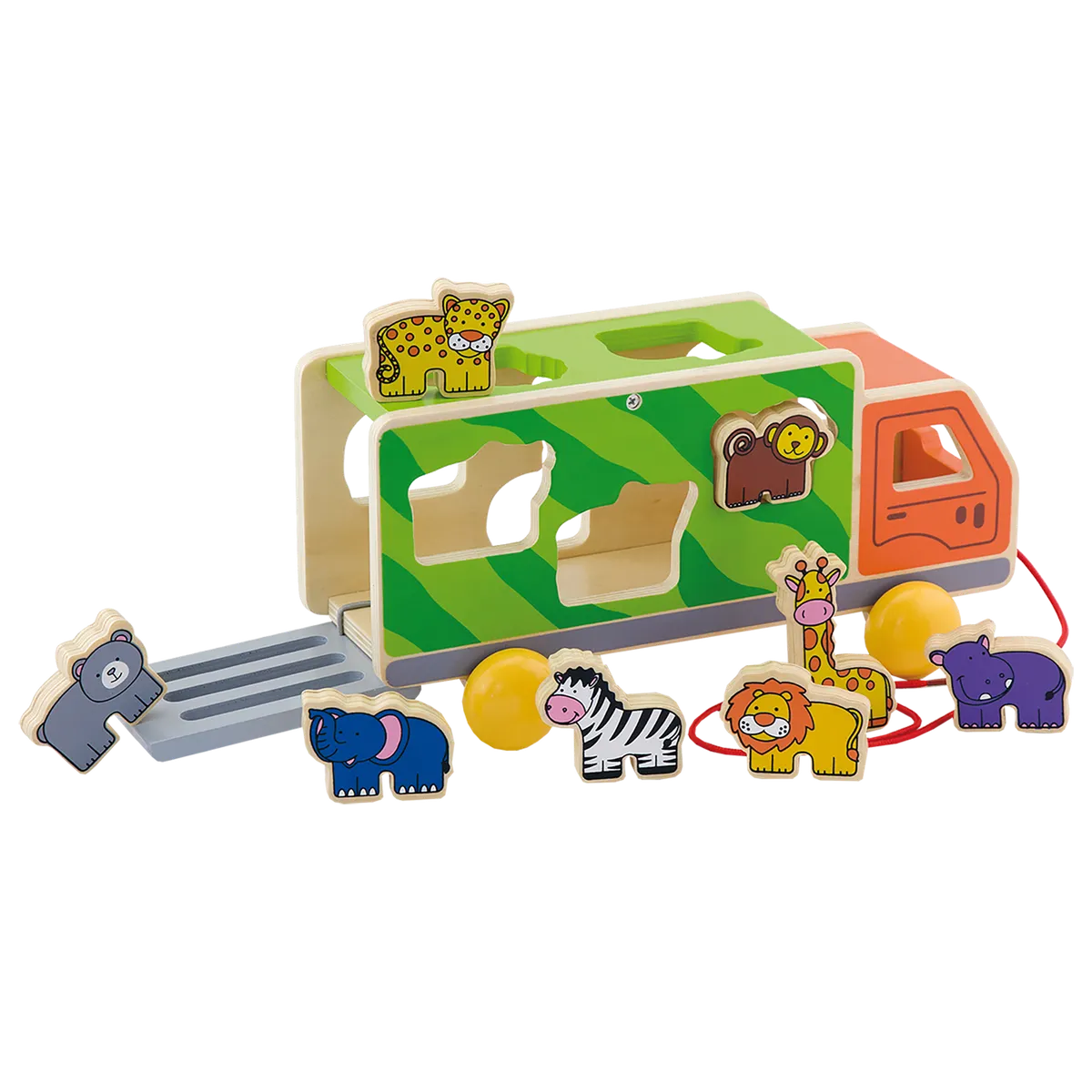 Viga Pull Along Animal Shape Sorting Truck