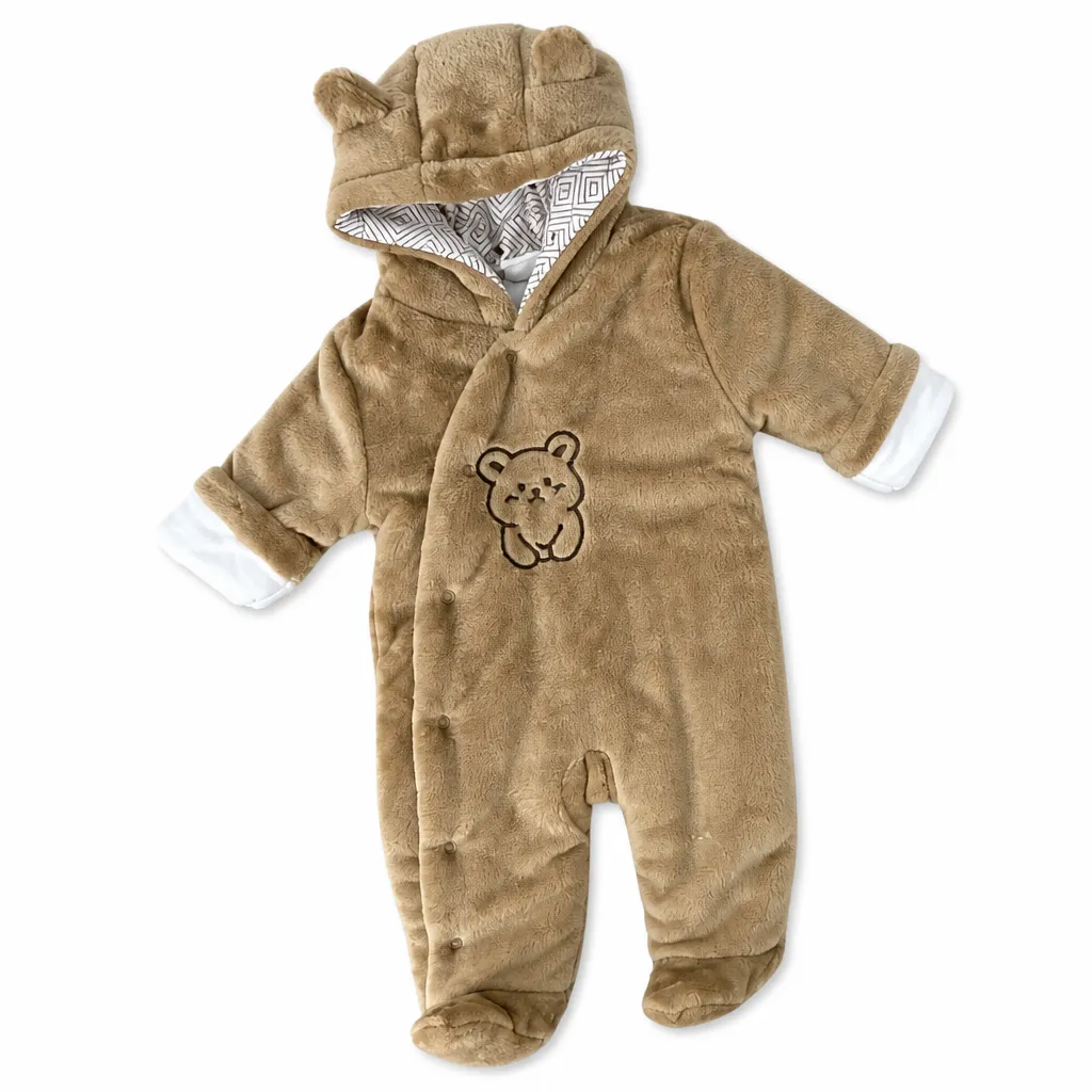 Baby Hooded Onesie with Bear Ears for Infants Soft Bear Design