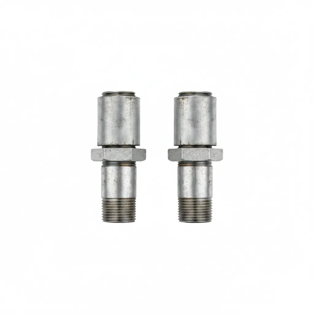 Galvanized Steel Nipple 32mm Long Screw Pipe Fitting - 2 Pack