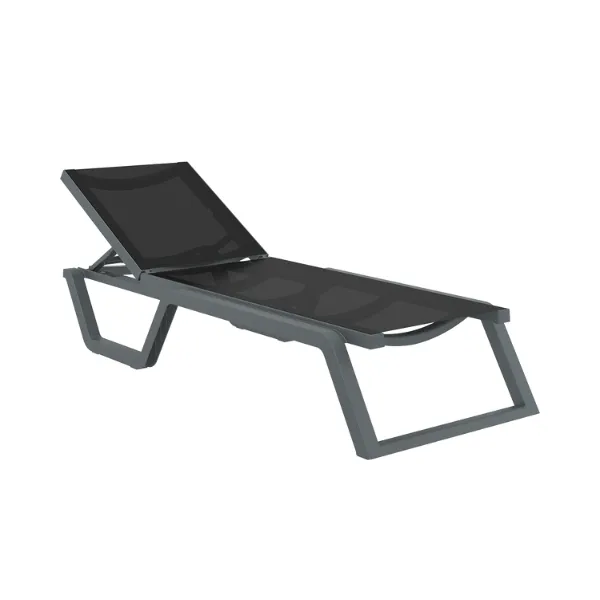 Siesta exclusive Patio Rio Sunlounger - White - Dark Grey