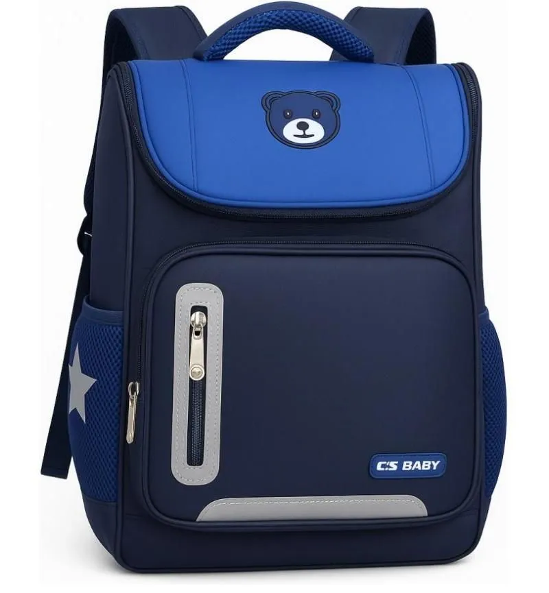 Kids SM Baby School Bags with Reflectors - Blue, Black