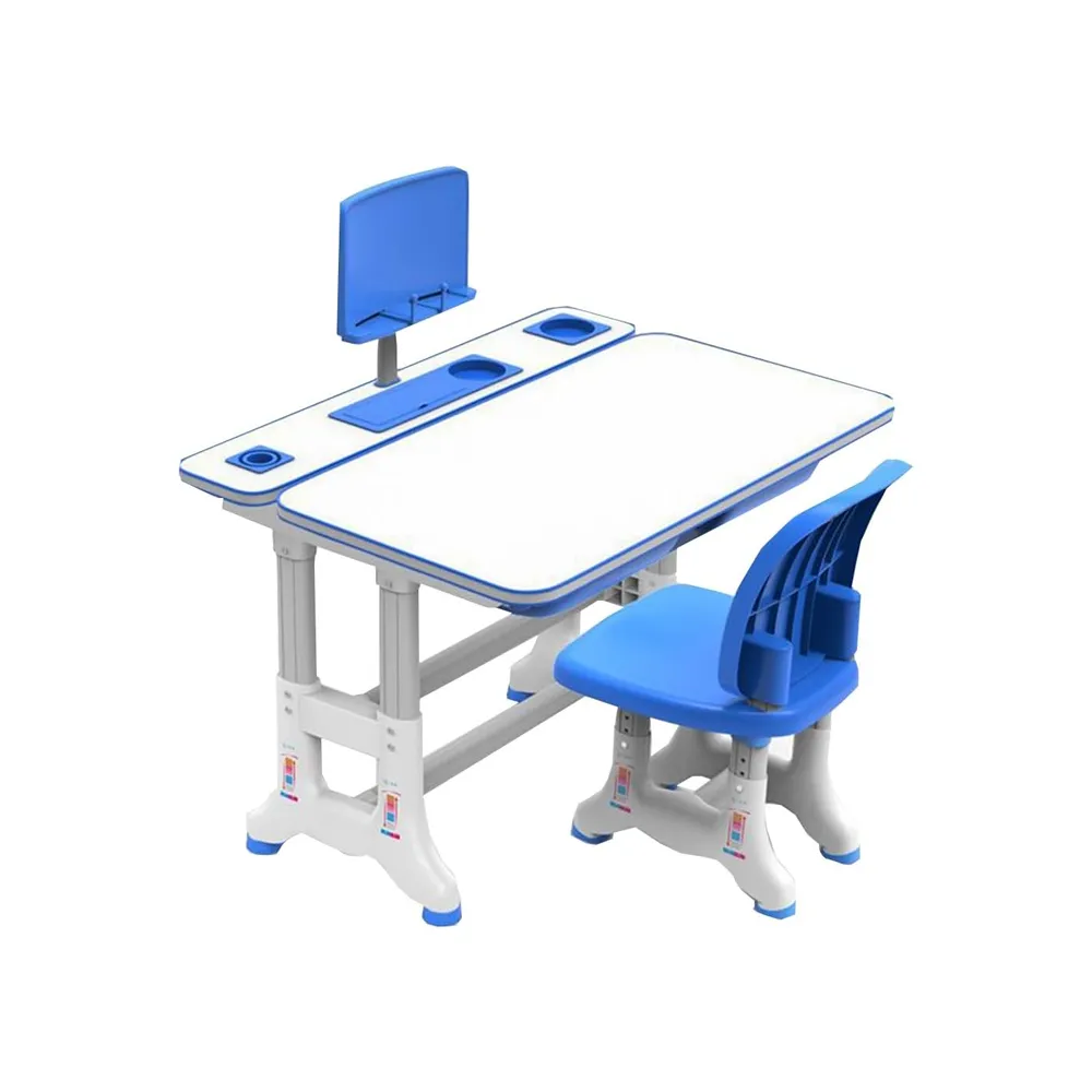 Children's Portable Ergonomic Design Height Adjustable Desk with Chair B-05 - Blue