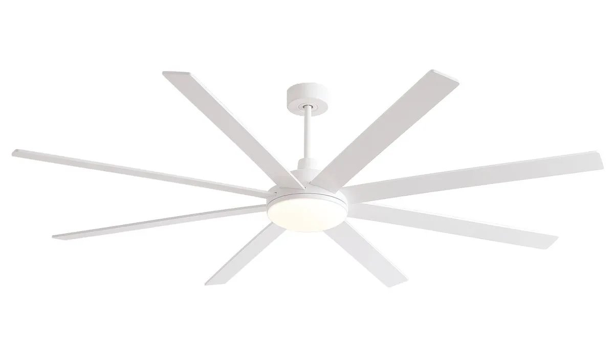 Extra-Large 72" Ceiling Fan with Remote Control and 3 CCT LED Light - White