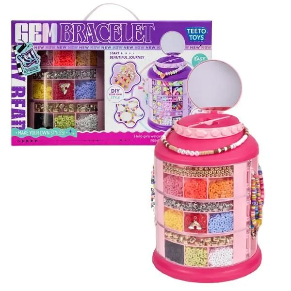 3-Layer Beading Kit - DIY Jewellery Beading Set for Girls - Arts & Crafts - Pink