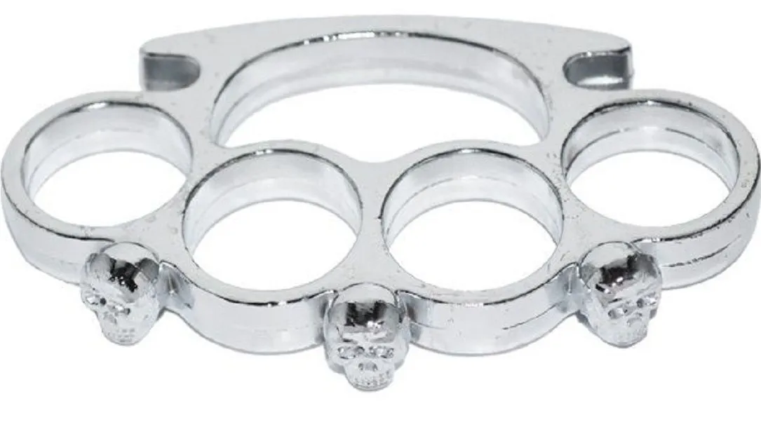 Silver Head Design Knuckle Punch Duster For Martial Arts Self Defence