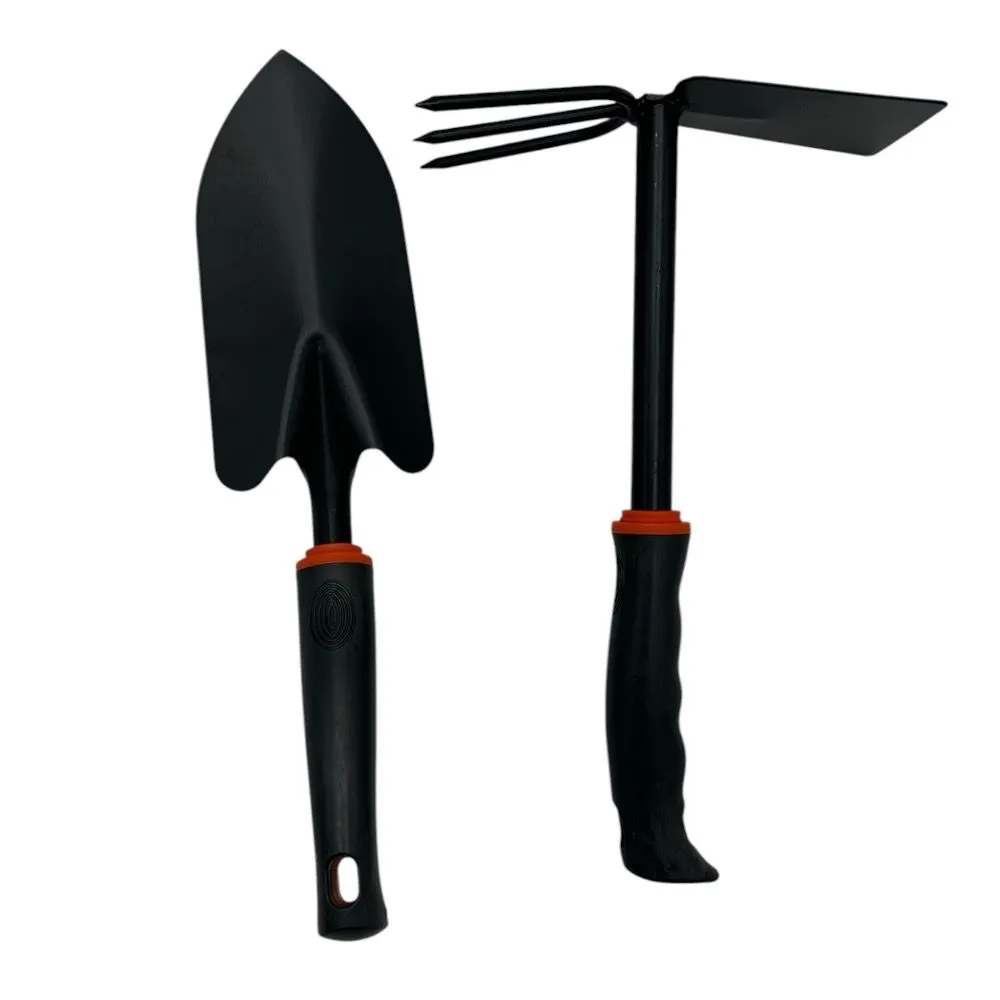Garden Hand Tool Set Trowel And Hand Rake Ergonomic Handle - 2 Piece