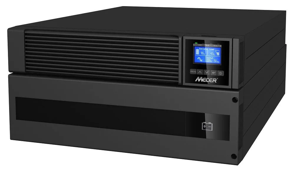 Mecer 6KVA Single Phase On-Line UPS (with Monitoring Software) – Black