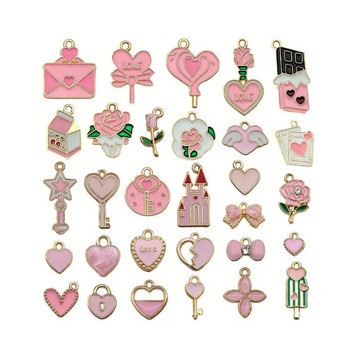 30 PCS Jewelry Making Kit Charms Pendants Bracelet Necklace DIY Supplies