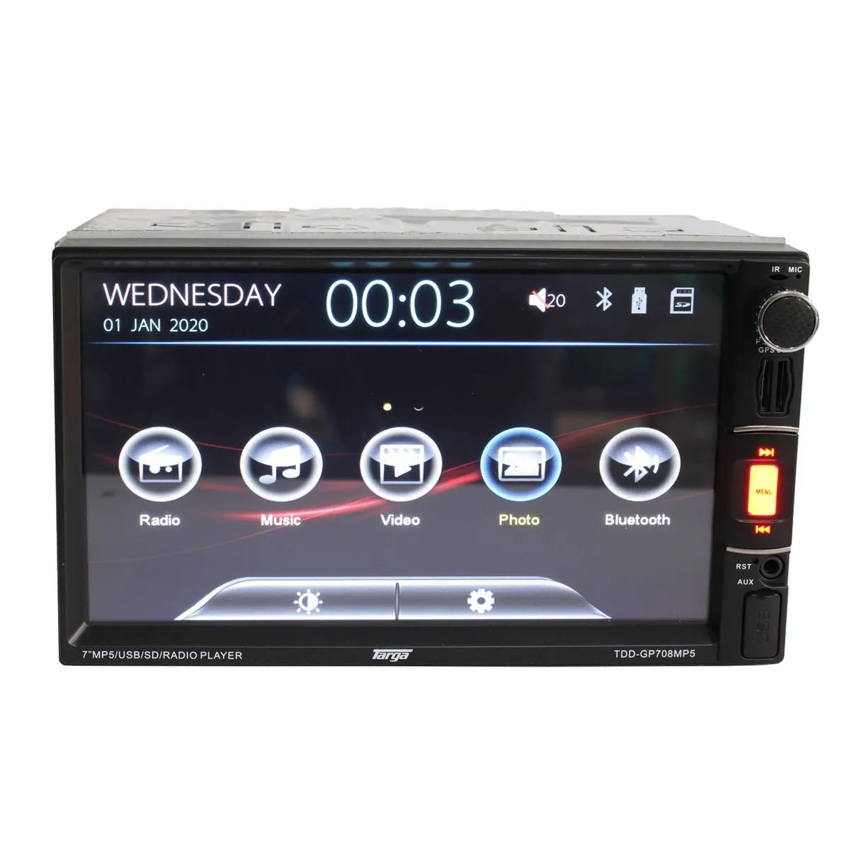 Targa TDD-708Mp5 7 Inch Media Player with Bluetooth, USB, & RDS