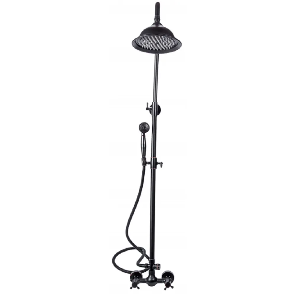 Trendy Taps Blackened Brass Wall Mounted Dual Handle Shower Set