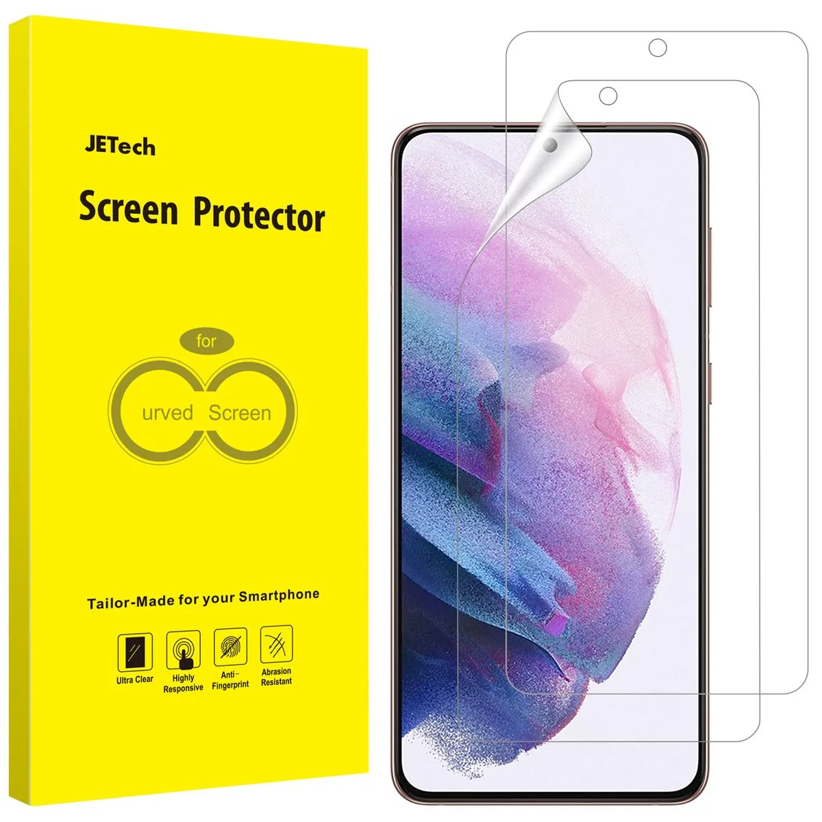 JETech Samsung Galaxy S21+ / S21 Plus Screen Protector Full Coverage 2-Pack
