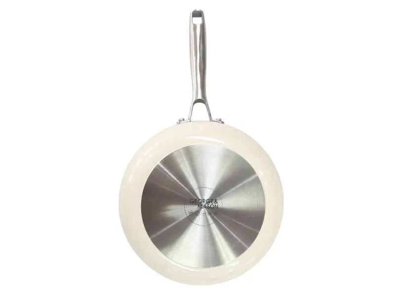 George & Mason Alu Non Stick Frying Pan Cream with SS handle 24cm (1.5Lt)