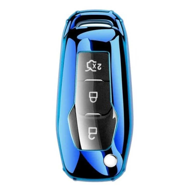 TPU Key Cover Clear - Ford Ranger, Fiesta - Blue