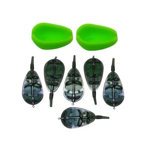 2 x Mold & 6 x Carp Fishing In Line Method Feeders