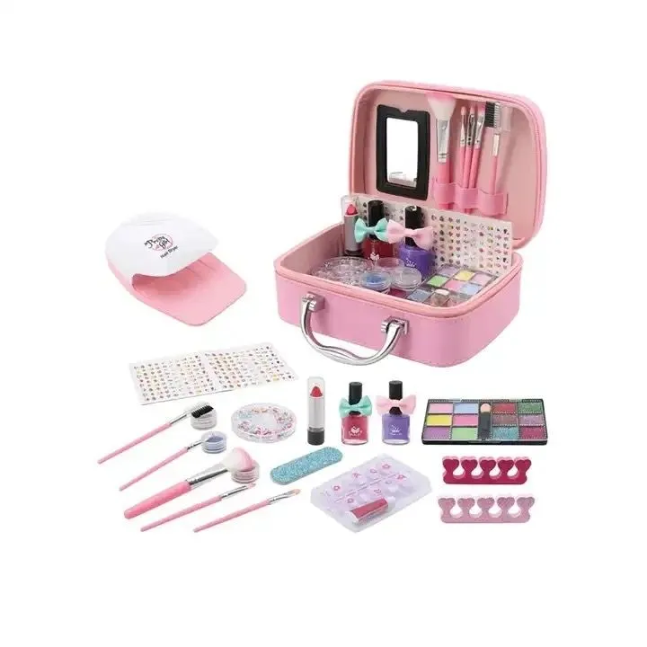 Girls Princess Makeup Box Non Toxic Cosmetics Kit Toys 20 Pcs