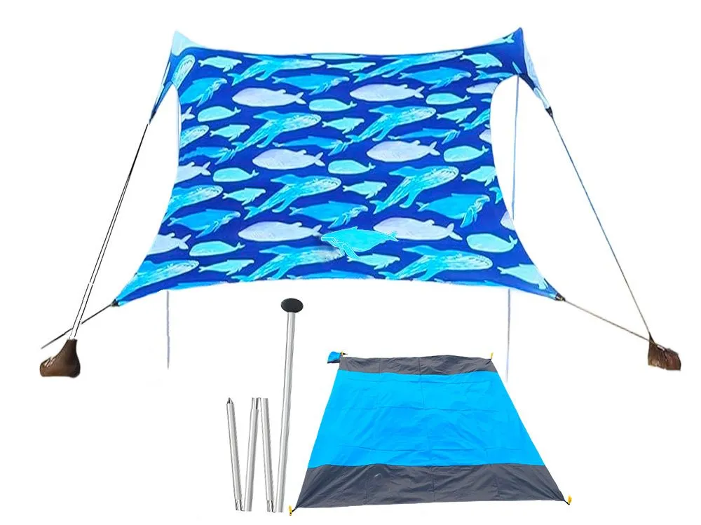 Sea Beach Shelter Canopy Tent Camping Picnic Outdoor Sun Shelter 200x210CM - Blue