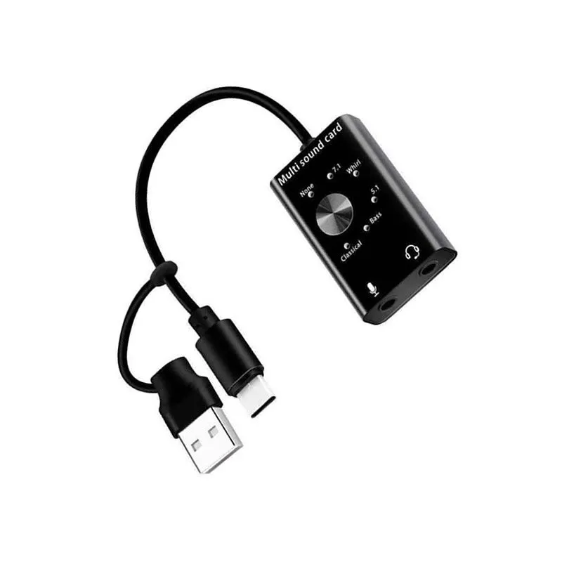 USB and Type-C Audio Sound Card Adapter
