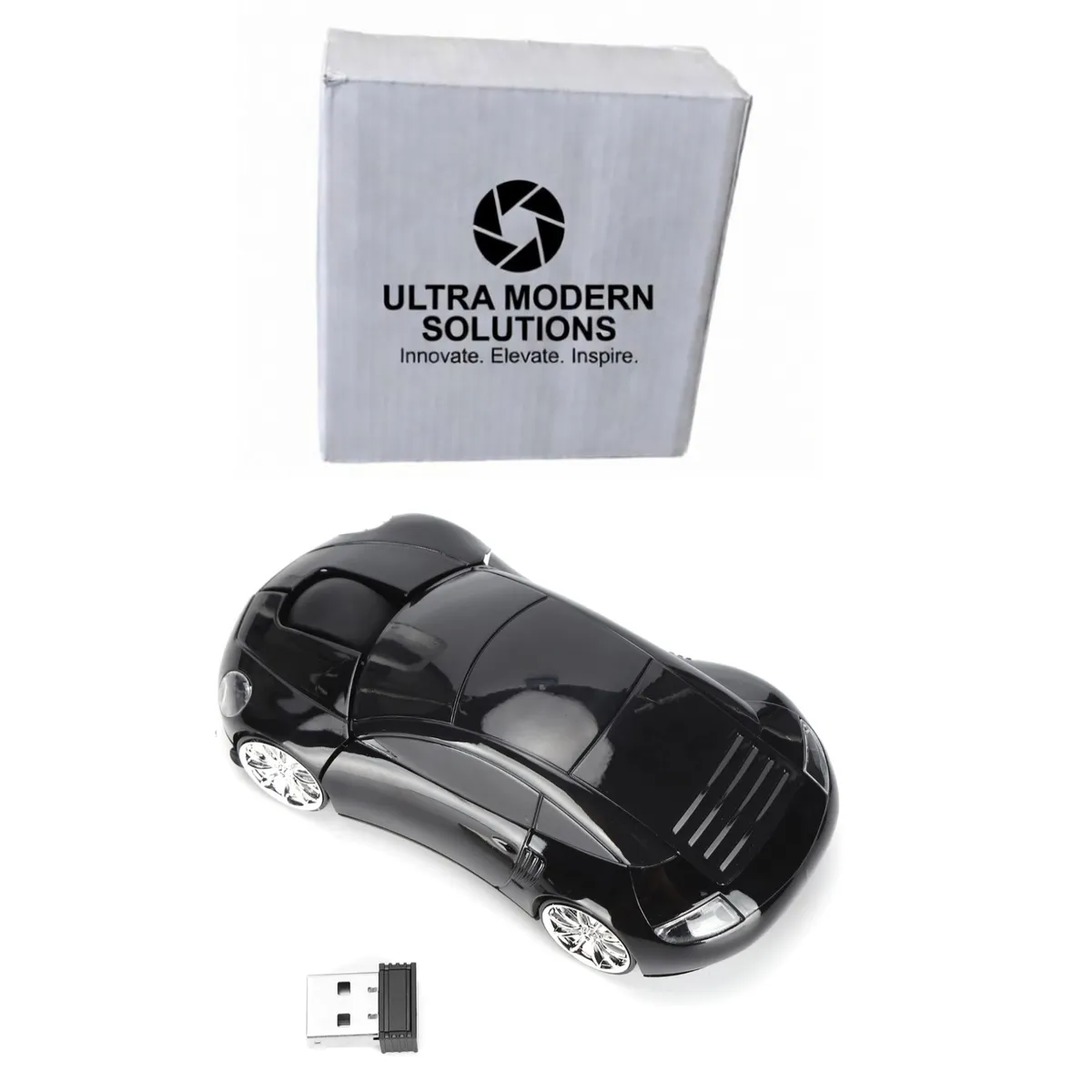 Wireless Computer Desktop laptop tablet Mouse With USB Receiver - Black