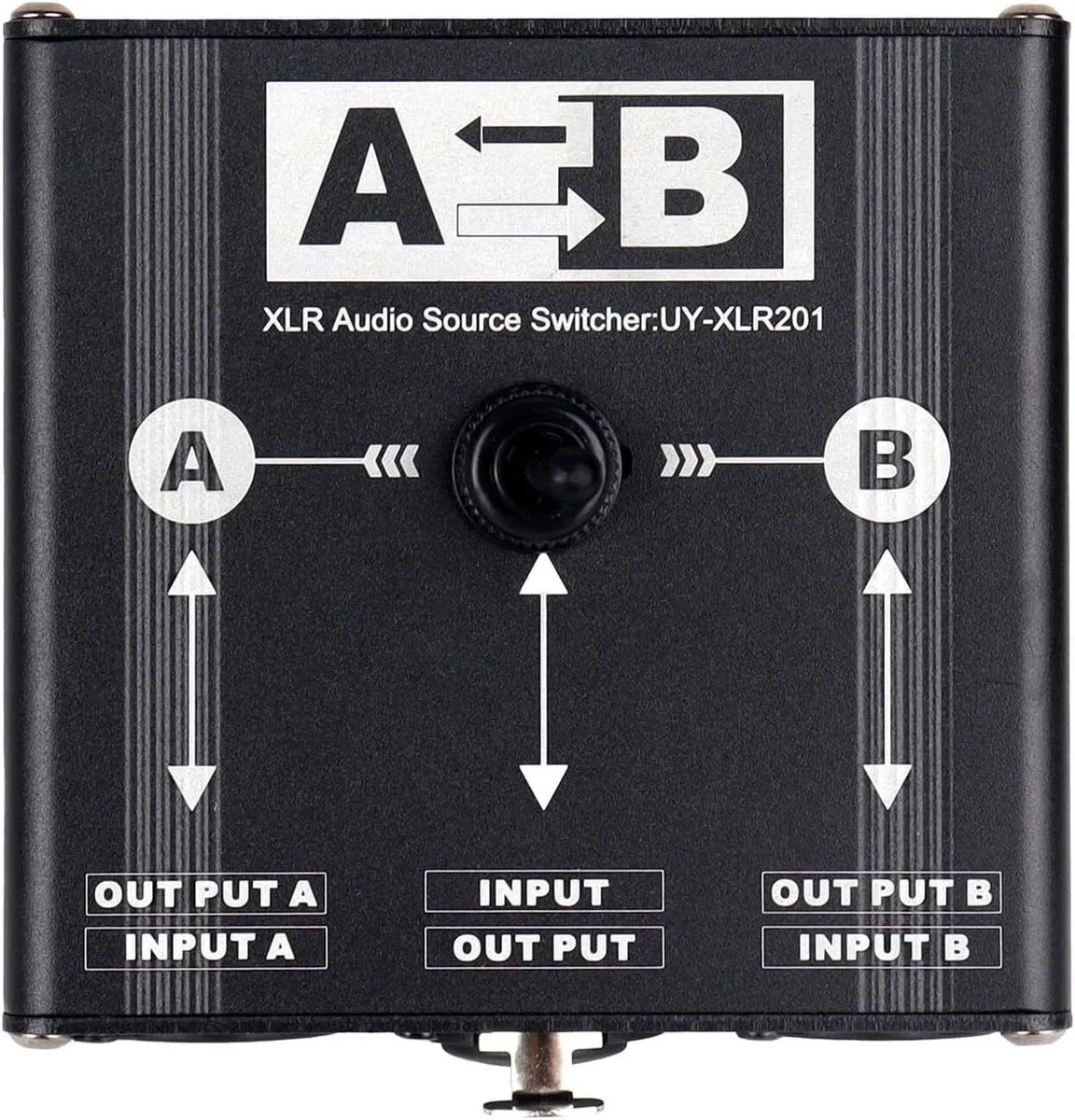 Metal XLR Sound Switcher 2 Input Single Output Noiseless Signals Routing