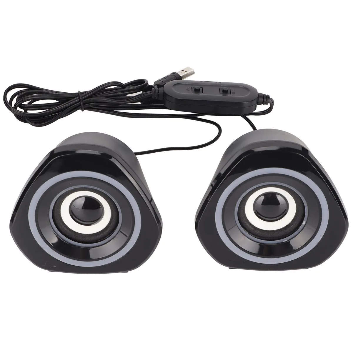 Desktop Speaker USB Powered Heavy Subwoofer Mini LED Speaker Black Lights