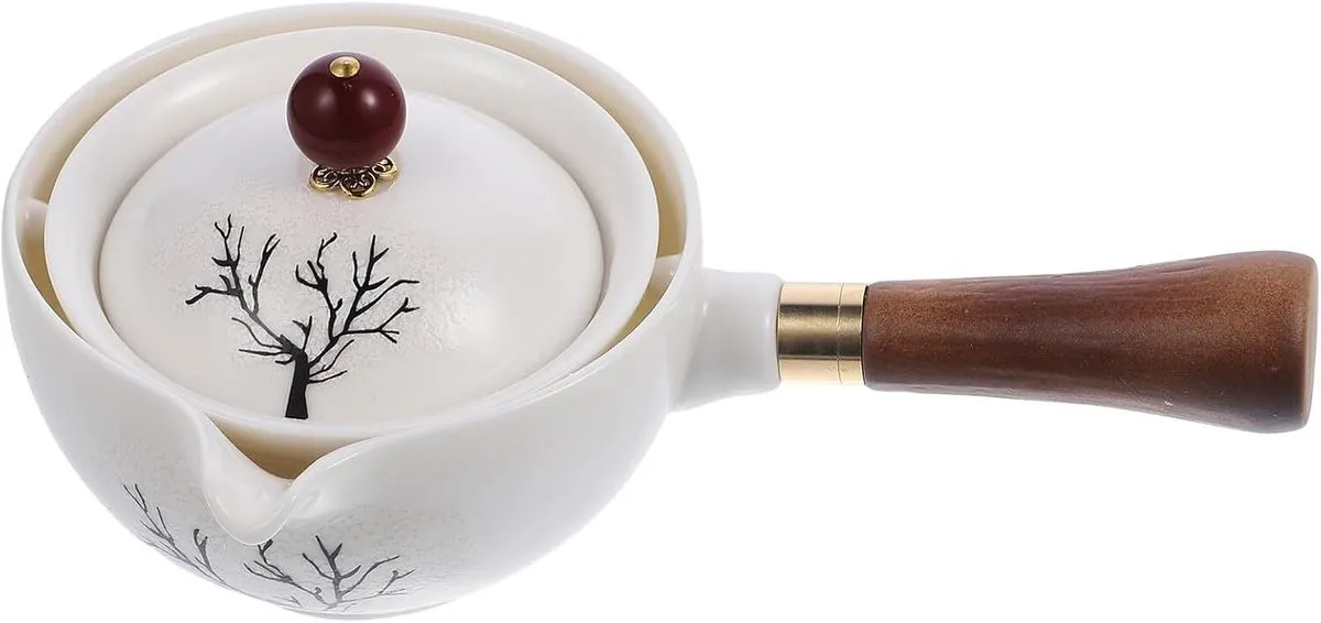 360 Rotating Ceramic Chinese Teapot - Color-Changing Side Handle
