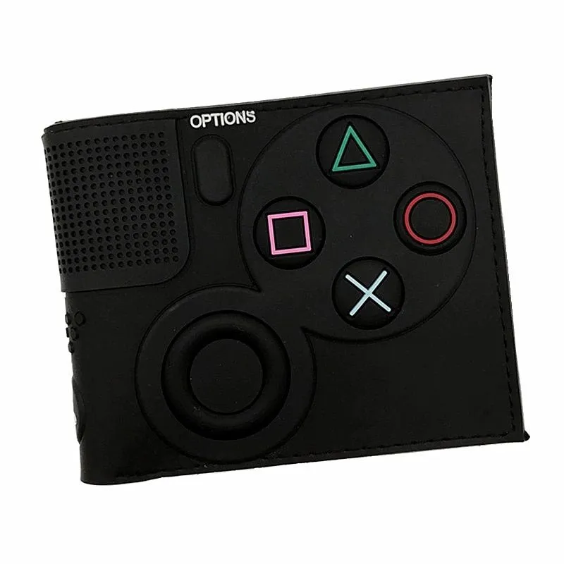 PVC 3D bi-fold fashion wallet compatible with PlayStation