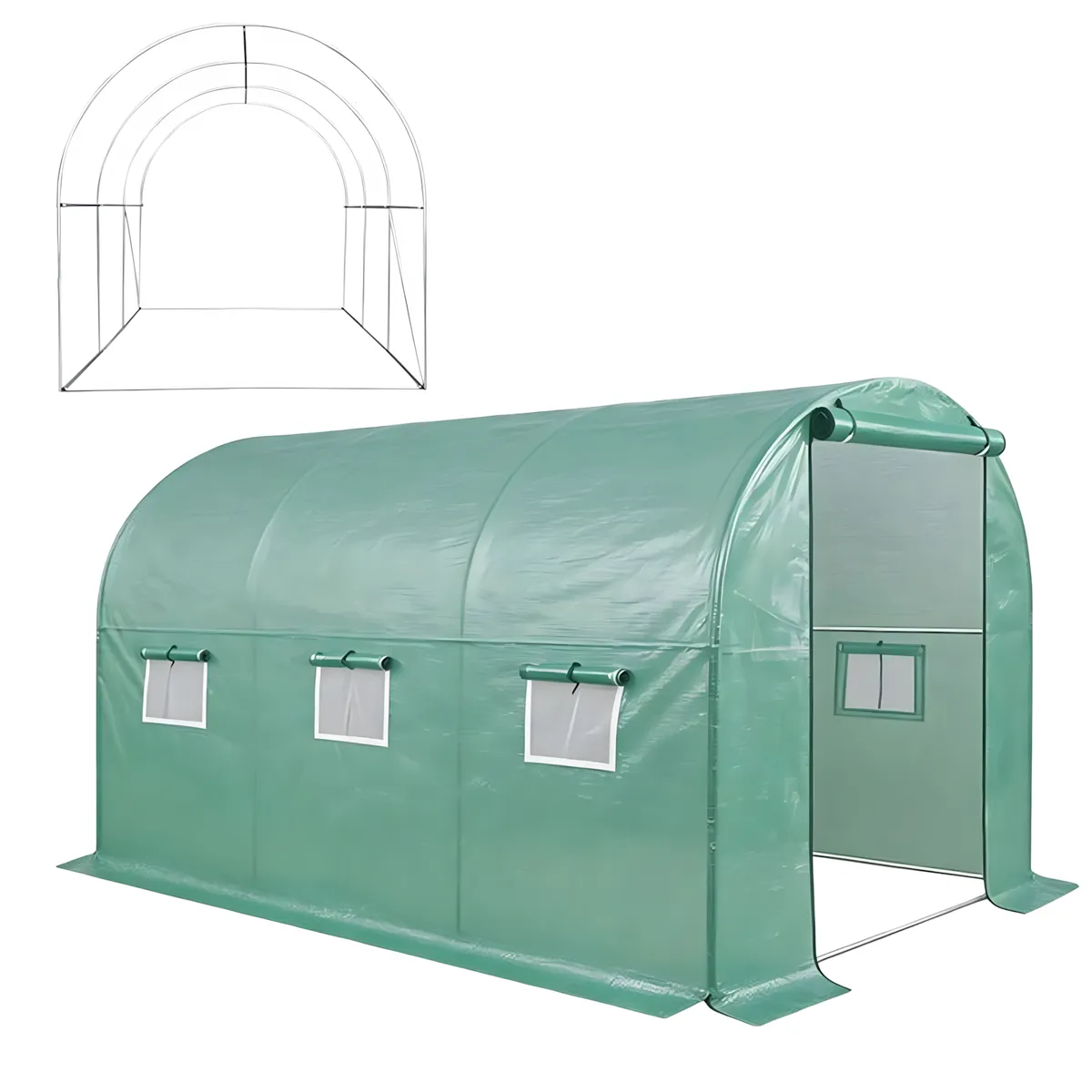 Garden Greenhouse Tunnel - Walk-In Grow Tent for Plants - 3 x 2 x 2m