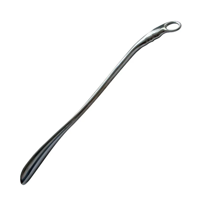 66cm Long Metal Alloy Shoehorn Mirror Polished Shoe Horn with Hang Ring