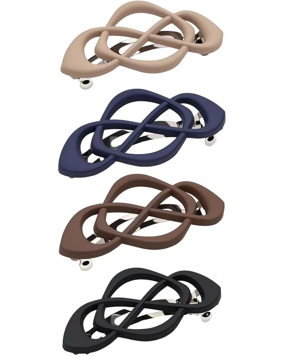 French Hair Barrettes for Women Vintage Snap Hair Clips for Thick Hair 4pcs