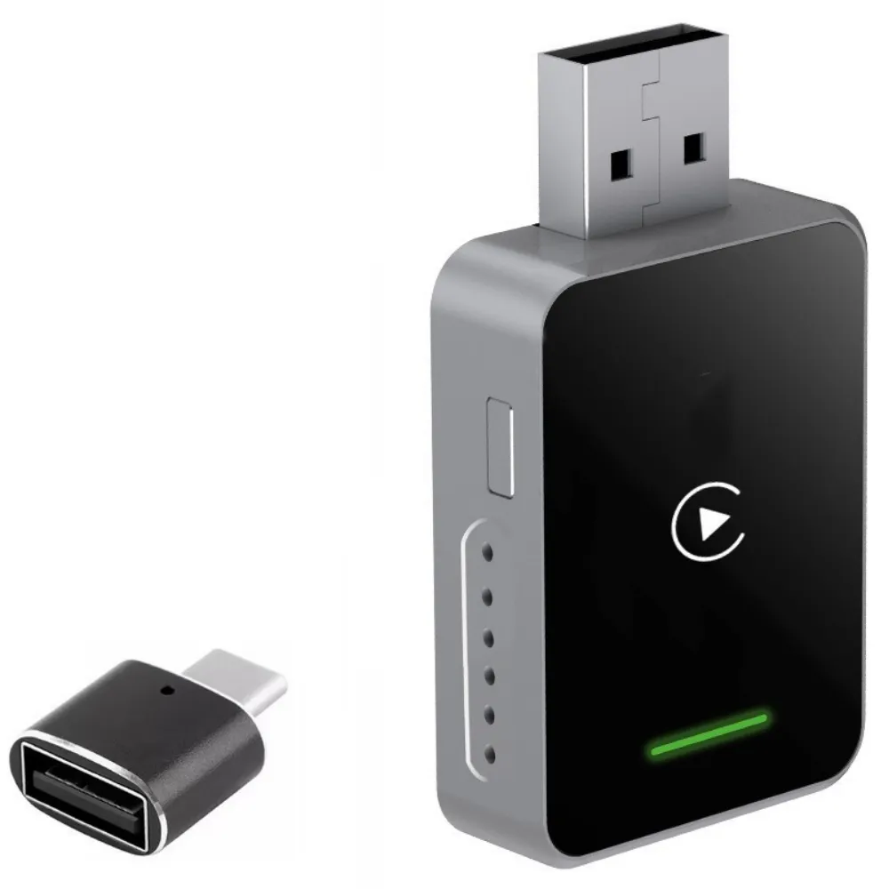 2-in-1 Wireless CarPlay/Android Auto Adapter- Wired to Wireless,Plug & Play