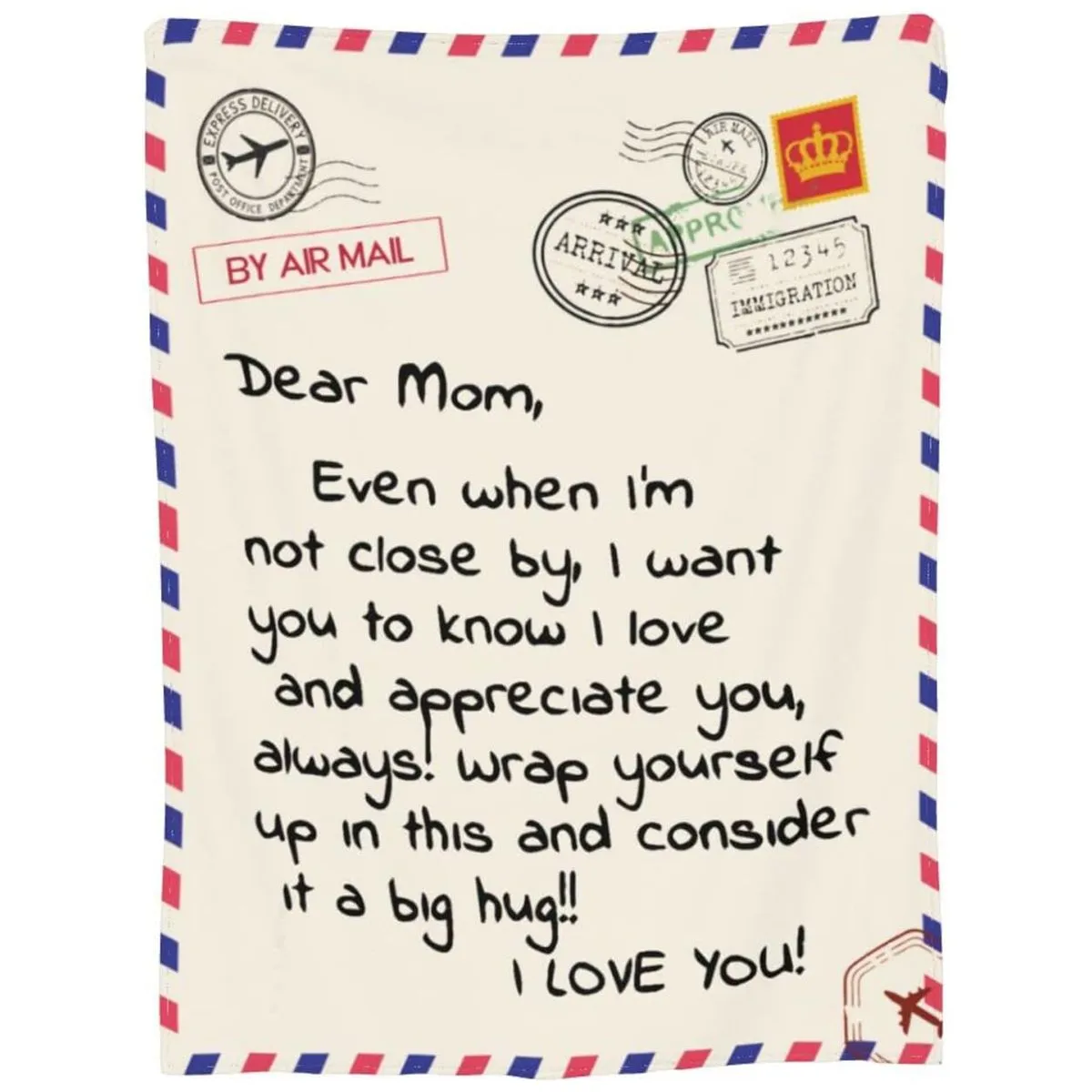 Flannel Throw Blanket Gift for Mom Soft Microfleece Blanket Printed Message