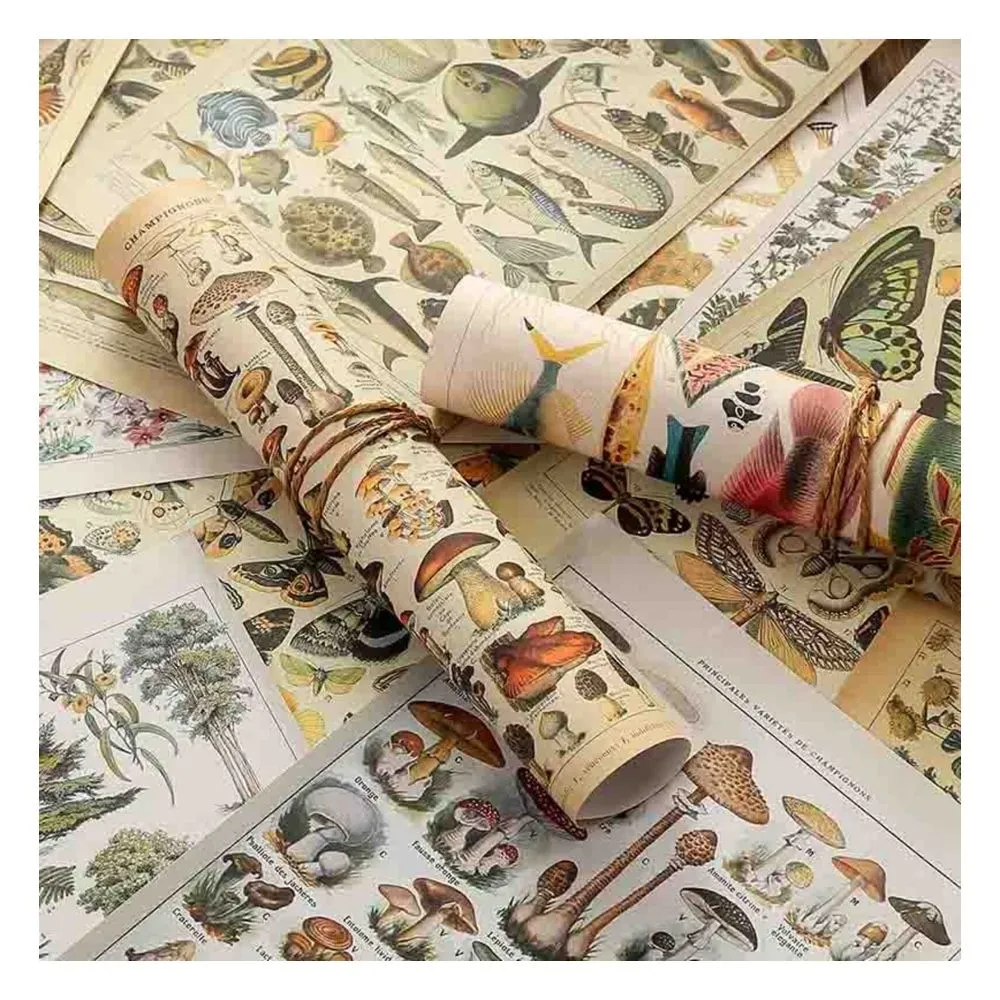 Craft 15 Pieces Ephemera Botanical Butterfly Fish Scrapbooking Journal-20cm